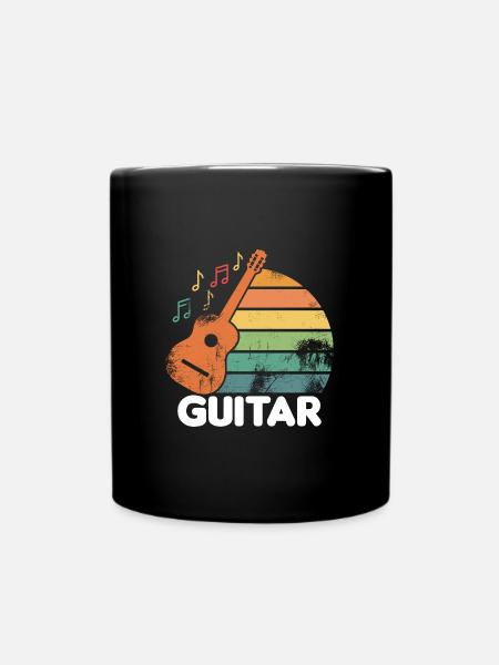 Gitarre retro - Tasse einfarbig - Schwarz