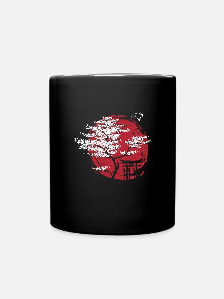 Japanischer Zwergahorn und Torbogen Torii - Tasse einfarbig - Schwarz
