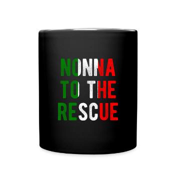 Italian flag grandmother Nonna to the rescue - Full Colour Mug - black - Front