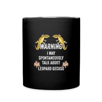 Avertissement peut spontanément parler de gecko léopard - Mug uni - noir - Devant