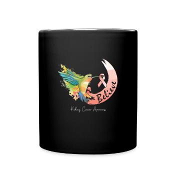 Hummingbird with Cancer Loop -Awareness of Cancer - Full Colour Mug - black - Front
