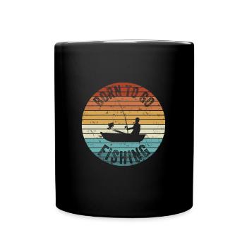 Angel Shirt - Born to Fish - Full Colour Mug - black - Front