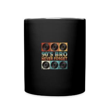 Back to the 90's vinyl record - Full Colour Mug - black - Front