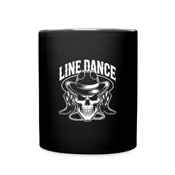 Line Dance Skull with Stetson and Boots - Full Colour Mug - black - Front