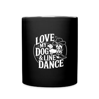 J’adore mon chien et la danse en ligne - Mug uni - noir - Devant