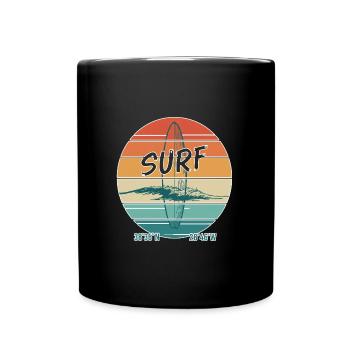 Retro Surf Vibes Vintage Surf Design - Tasse einfarbig - Schwarz - Vorne