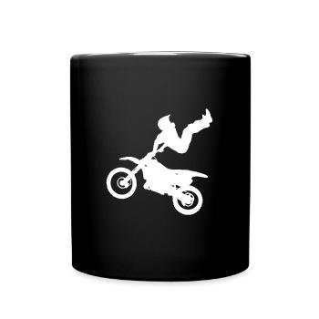 Motocross Motorrad Chopper Cruiser Biker Geschenk - Tasse einfarbig - Schwarz - Vorne
