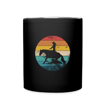 Sliding Stop Westernreiten Reining Geschenk - Tasse einfarbig - Schwarz - Vorne