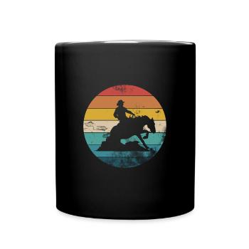 Sliding Stop Westernreiten Reining Geschenk - Tasse einfarbig - Schwarz - Vorne