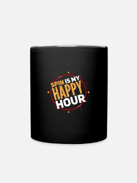 Indoor Cycling Bike - Cyclist Gift Idea - Full Colour Mug - black