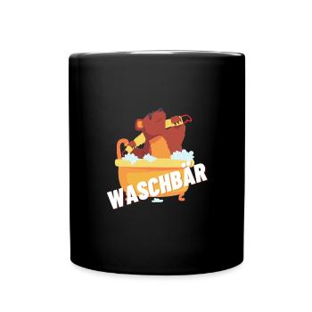 Waschbär - Tasse einfarbig - Schwarz - Vorne