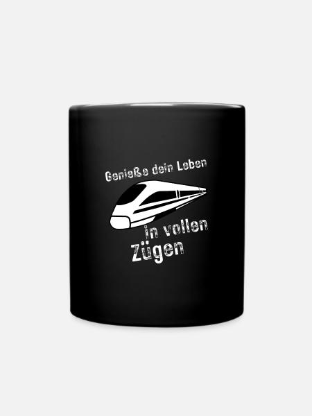 Volle Züge - Tasse einfarbig - Schwarz