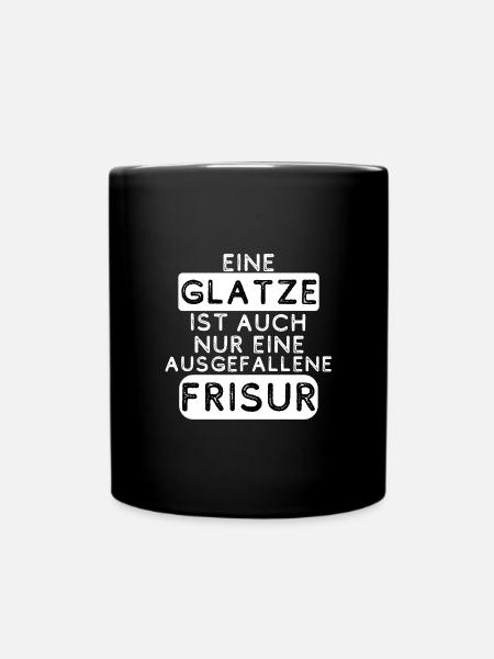 Glatze - Tasse einfarbig - Schwarz