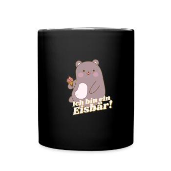 Eisbär, Ich bin ein Eisbär! - Tasse einfarbig - Schwarz - Vorne