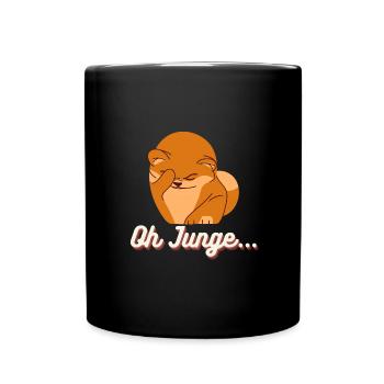 Oh Junge - Tasse einfarbig - Schwarz - Vorne