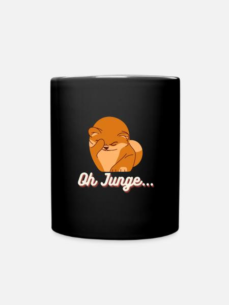 Oh Junge - Tasse einfarbig - Schwarz
