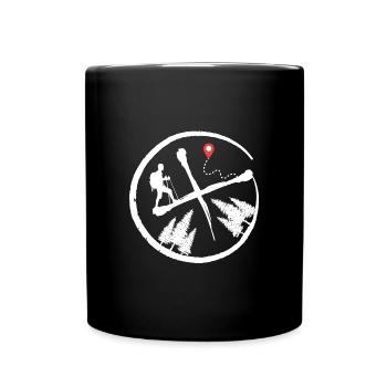 geocache geocacher schnitzeljagd im wald - Tasse einfarbig - Schwarz - Vorne