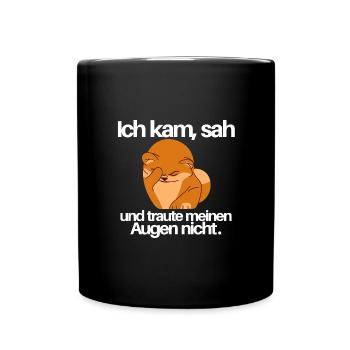 Ich kam sah und so weiter - Tasse einfarbig - Schwarz - Vorne