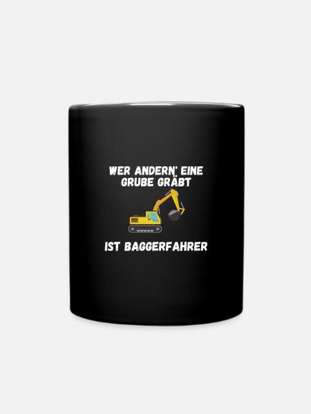 Baggerfahrer - Tasse einfarbig - Schwarz