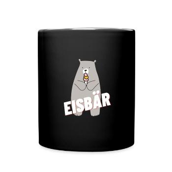 Eisbär, Ich bin ein Eisbär! - Tasse einfarbig - Schwarz - Vorne