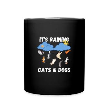 Raining Cats and Dogs - Full Colour Mug - black - Front
