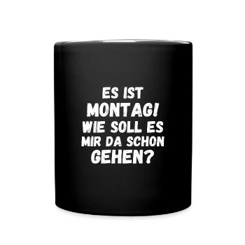 Montag - Tasse einfarbig - Schwarz - Vorne