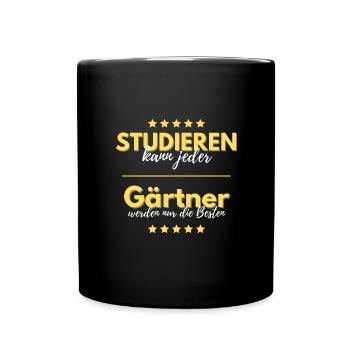 studieren kann jeder gärtner besten geschenk - Tasse einfarbig - Schwarz - Vorne