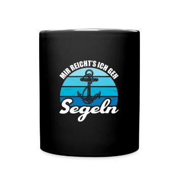 Segeln Anker Schiff Segelboot Kapitän - Tasse einfarbig - Schwarz - Vorne