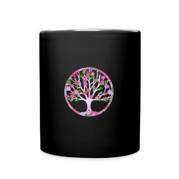Arbre de vie,Arbre de vie,Graffiti,fleurs - Mug uni - noir - Devant