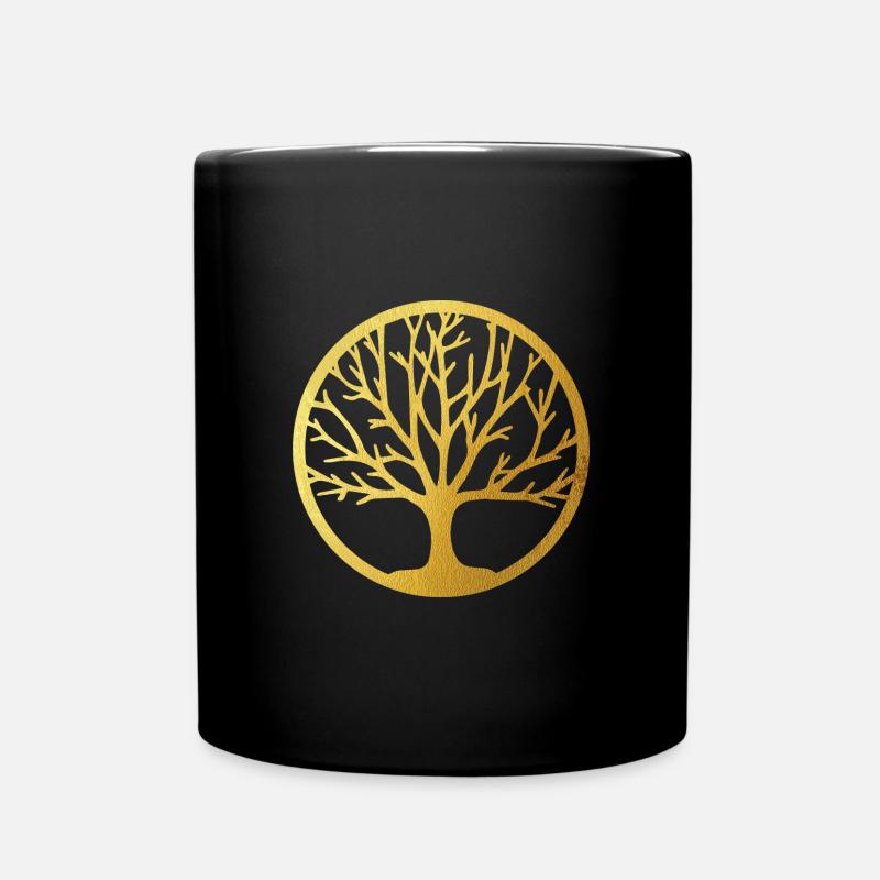 Baum des Lebens ,Lebensbaum,Graffiti,gold - Tasse einfarbig - Schwarz