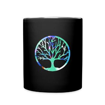 Arbre de vie,Arbre de vie,Graffiti,Peinture - Mug uni - noir - Devant