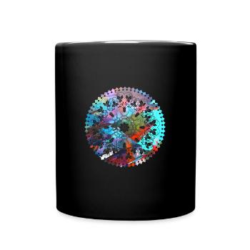 mandala,bunt,muster,orient,graffiti - Tasse einfarbig - Schwarz - Vorne