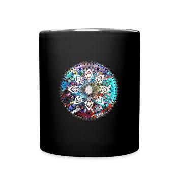 mandala,bunt,muster,orient,graffiti - Tasse einfarbig - Schwarz - Vorne
