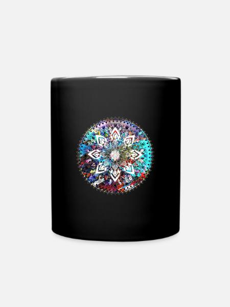 mandala,bunt,muster,orient,graffiti - Tasse einfarbig - Schwarz