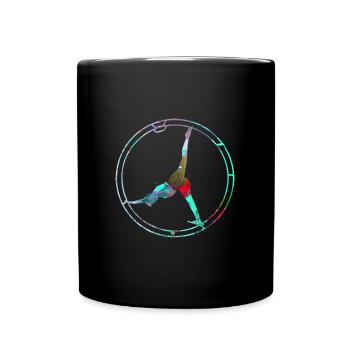 rhönrad,rad,tuniererin, sportlerin,bunt,graffiti - Tasse einfarbig - Schwarz - Vorne