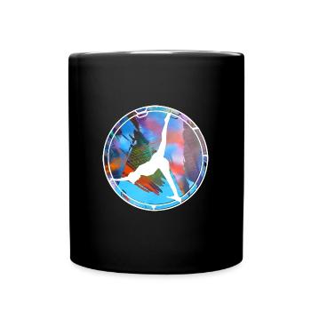 rhönrad,rad,tuniererin, sportlerin,bunt,graffiti - Tasse einfarbig - Schwarz - Vorne