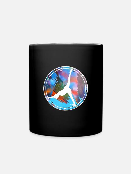 rhönrad,rad,tuniererin, sportlerin,bunt,graffiti - Tasse einfarbig - Schwarz