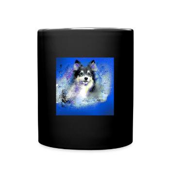 sheltie,Sheltie,dog,graffiti, painting,collie, aqu - Full Colour Mug - black - Front