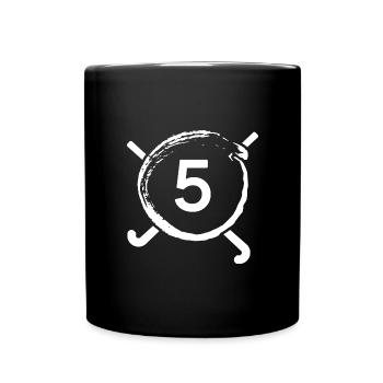 Hockey Feldhockey Hockeysport Hockeyspieler Nr.5 - Tasse einfarbig - Schwarz - Vorne
