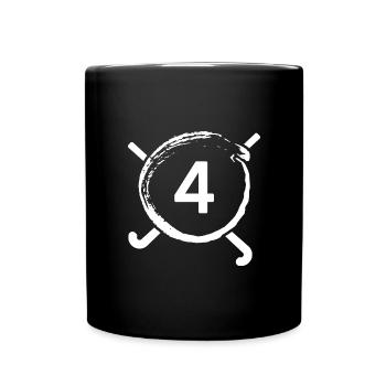 Hockey Feldhockey Hockeysport Hockeyspieler Nr.4 - Tasse einfarbig - Schwarz - Vorne