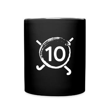 Hockey Feldhockey Hockeysport Hockeyspieler Nr.10 - Tasse einfarbig - Schwarz - Vorne