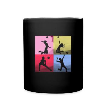 volley-ball,volleyballer,beachball,coloré - Mug uni - noir - Devant