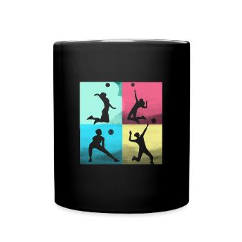 volley-ball,volleyballer,beachball,coloré - Mug uni - noir - Devant
