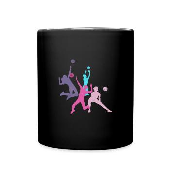 volley-ball,volleyballer,beachball,graffiti,rose - Mug uni - noir - Devant
