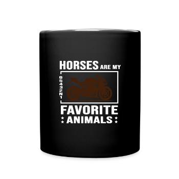 Motorcycle Motorbiker Ghostrider One Down Five Up - Full Colour Mug - black - Front