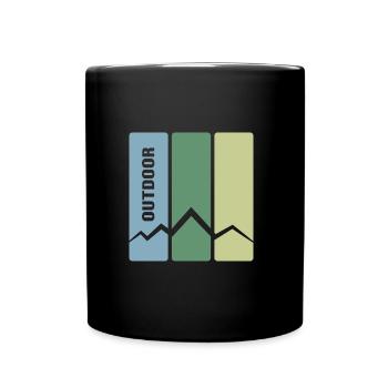 outdoor wandern trekking wanderweg - Tasse einfarbig - Schwarz - Vorne