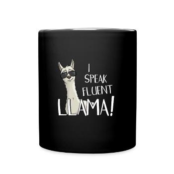 I am fluent in llama and alpaca! - Full Colour Mug - black - Front
