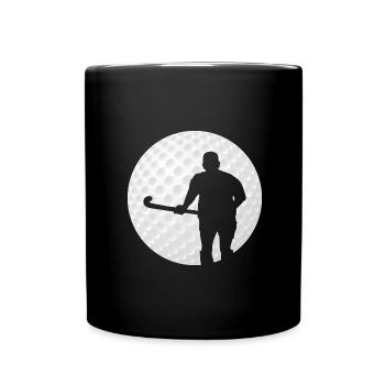 Feldhockey Hockeyspieler Hockeyplatz Hockeyball - Tasse einfarbig - Schwarz - Vorne