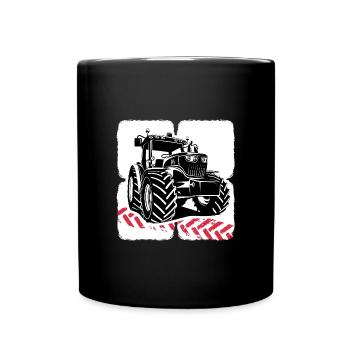 Tracteur Tracteur Conducteur Tracteur Pneus - Mug uni - noir - Devant