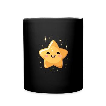 Laughing Star Night Sky Fun Gift - Full Colour Mug - black - Front